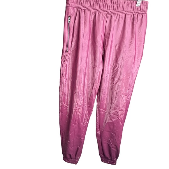 Victoria’s Secret Sport Joggers Vinyl Shiny Faux Leather Maroon XS Extra Small - Picture 10 of 11